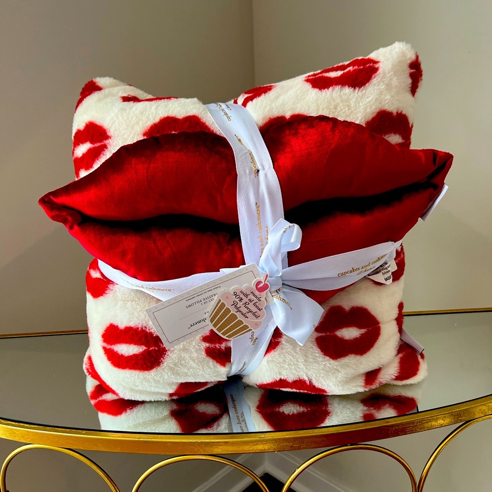 Cupcakes and Cashmere
Red kisses Lips Faux Fur Pillow With Velvet Lips
Pillows
